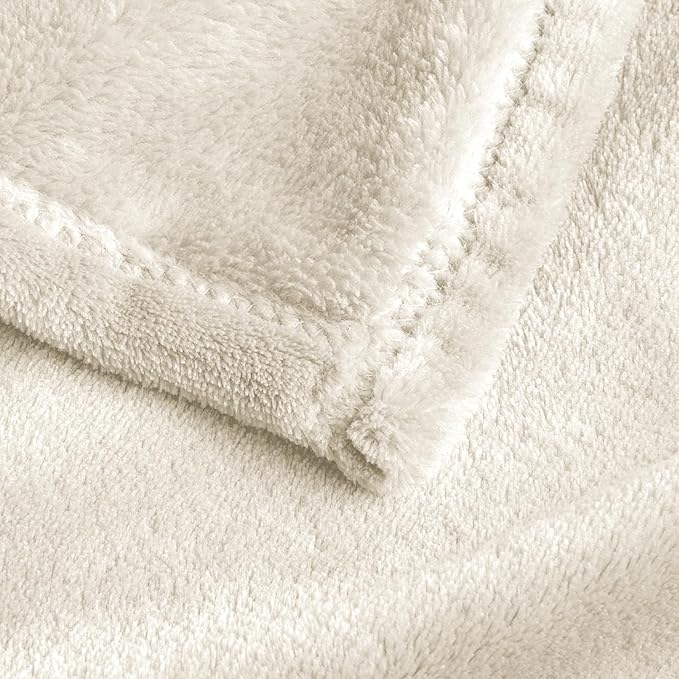 BEDELITE Fleece Blanket Extra Large Blankets for Bed, Luxury Plush Cozy Fuzzy Blanket 120x120 inches, Super Soft Warm Lightweight Throw Blanket All Seasons Suitable, Cream
