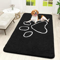 OLANLY Dog Door Mat for Muddy Paws 59x32, Paw Print Design, Absorbs Moisture and Dirt, Absorbent Non-Slip Washable Doormat, Quick Dry Chenille Mud Mat for Dogs, Entry Indoor Entryway Carpet, Black