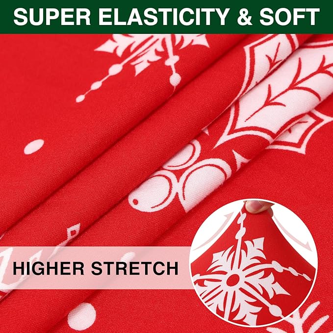 Smiry Printed Couch Cushion Covers, Stretch Soft Couch Covers for Sofa, Washable Non-Slip Sofa Slipcover Furniture Protector for Indoor and Outdoor (2 Pack, Red)