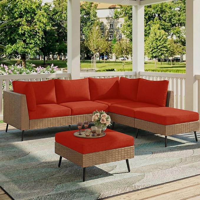 hyha Milk Silk Couch Cushion Covers, Soft Magic Sofa Covers Washable for 3 Cushion Couch, Stretch Sectional Outdoor Cushion Covers for Patio Furniture with Elastic Bottom(3 Packs, Rust)