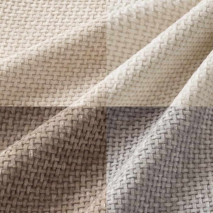 MIULEE Pack of 4 Couch Throw Pillow Covers 18x18 Inch Neutral Beige/Brown Soft Decorative Chenille Pillow Covers Farmhouse Accent Cushion Covers for Boho Spring Home Decor Sofa Bedroom Living Room