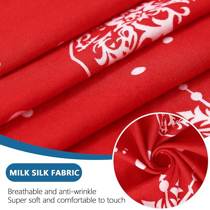 hyha Printed Couch Cushion Covers, Floral Sofa Covers Washable for 3 Cushion Couch, Stretch Pattern Outdoor Cushion Covers for Patio Furniture with Elastic Bottom(Large, Snowflake Bell)