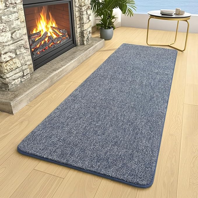 AROGAN Washable 2x6 Runner Rug for Hallway, Long Runner Rugs wtih Soft Memory Foam for Bedroom, Non Slip Backing Carpet Runners for Hallways, Kitchen, Bathroom, Entryway Home Decor, Navy Blue