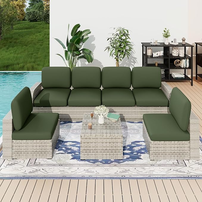 hyha Milk Silk Couch Cushion Covers for Sectional Sofa, Soft Sectional Sofa Couch Covers L Shape Washable, Outdoor Cushion Covers for Patio Furniture with Elastic Bottom(Chaise, Bronze Green)