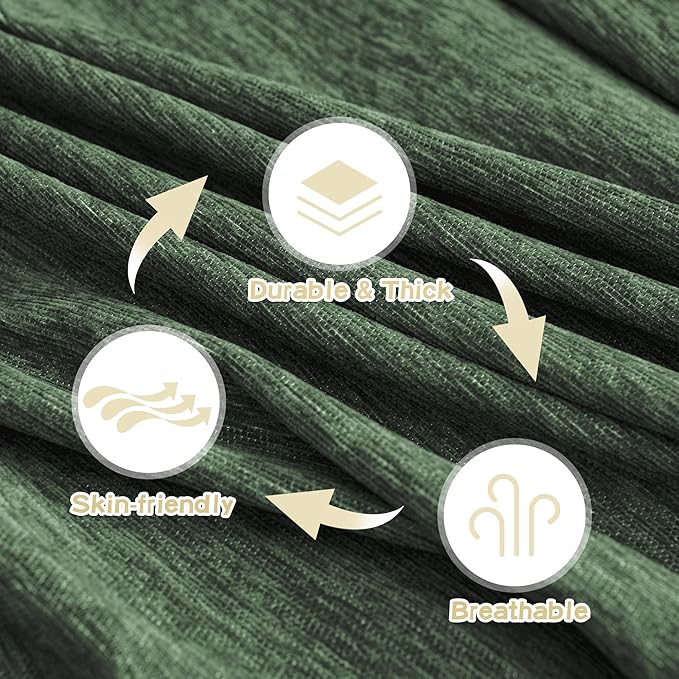 MYSKY HOME Couch Cover for Dogs Washable Couch Covers Couch Covers for Sofa Couch Cover 2 Cushion Sofa Non Slip Dogs Furniture Protector Chenille Sofa Covers for Pets, 71"x102", Moss Green