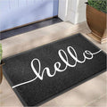 EARTHALL Door Mat Outside Inside Hello Doormat, 30"x17.5", Durable Floor Mat Non Slip Mat Ultra Absorb Mud Easy Clean Front Doormat for Garage, Entryway, Patio, High Traffic Areas, Black