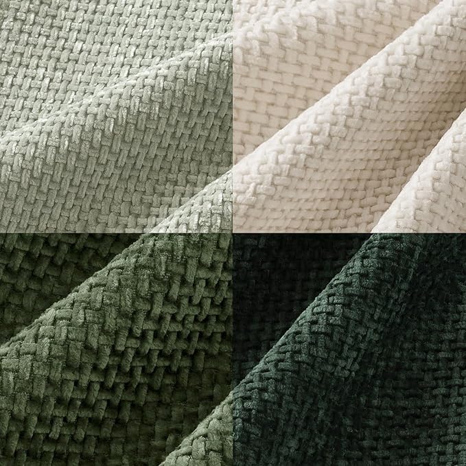 MIULEE Pack of 4 Couch Throw Pillow Covers 18x18 Inch Neutral Green Soft Decorative Chenille Pillow Covers Farmhouse Accent Cushion Covers for Boho Spring Home Decor Sofa Bedroom Living Room