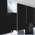 FADOTY Blackout Curtains for Bedroom, Portable 100% Black Out Window Cover Film, Cuttable Blackout Shades Fabric Sheet, No Drill Window Blinds, Sun Heat Light Blocker for Travel Media Dorm, 57'' W