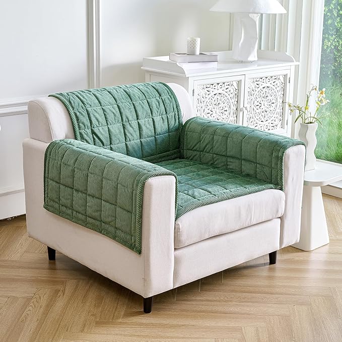 Couch Covers for Dogs Washable, Non Slip Couch Covers for Loveseat Sofa Pet Friendly, Soft Fuzzy Sofa Covers for Pet, Dog Couch Cover Furniture Protector(1PC,Green,27.6"x27.6")