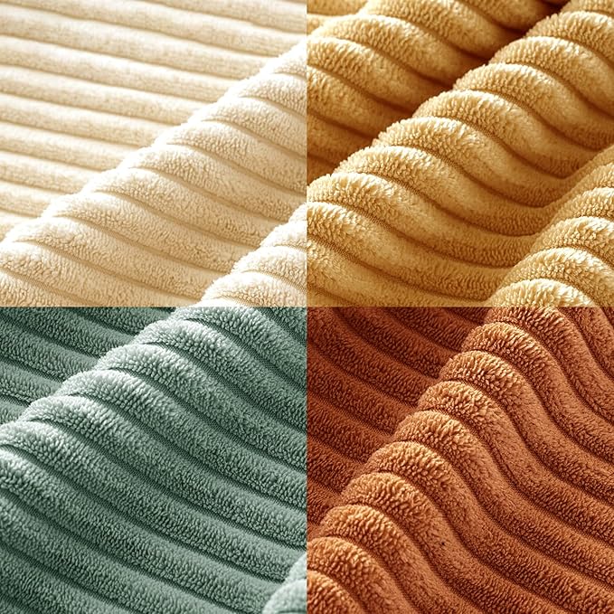 MIULEE Boho Farmhouse Throw Pillow Covers 20x20 Inch Set of 4 Summer Modern Natural Decorative Cushion Covers Soft Corduroy Spring Decor for Couch Bed Sofa Living Room Orange Teal Gradient Series