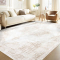 Area Rug 5x7 Vintage Rug: Washable Living Room Rugs Retro Medallion Distressed Large Rugs Soft Low Pile Non-Slip Indoor Floor Carpet for Bedroom Kitchen Nursery Dining Table Office (Beige, 5'x7')