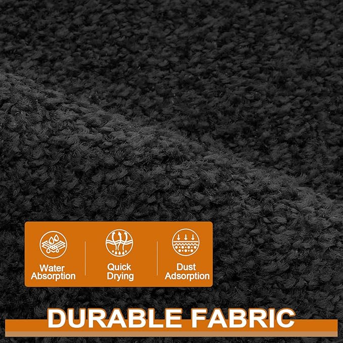 Mibao Dirt Trapper Door Mat for Indoor Outdoor, Waterproof All-Season, All-Weather Doormat, Heavy Duty Non-Slip Entrance Rug, Low Profile Absorbent Entrance Mat Carpet, 48" x 24", Black