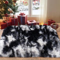 Pionblank Fluffy Small Rug for Bedroom 2x3 Feet, Shag Soft Area Rug, Modern Plush Carpet, Furry Cute Bedside Rug for Kids Girls Boys Room Nursery Decor, Black White