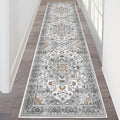 HEBE Hallway Runner Rug 2'x8' Washable Vintage Distressed Area Rugs Non Slip Laundry Rug Runner Boho Floor Carpet Runners for Hallways Entryway Laundry Room Kitchen Bathroom