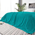BEDELITE Fleece Blanket King Size – 3D Ribbed Jacquard Soft and Warm Decorative Fuzzy Blankets – Cozy, Fluffy, Plush Lightweight Throw Blankets for Couch, Bed, Sofa(Blue, 108x90 inches)