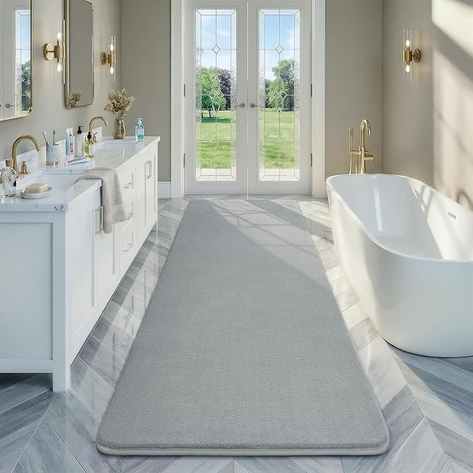 Amearea Modern Soft Hallway Runner Rug, 3x8 Feet Area Rug Runners for Hallways, Washable Runner Rugs, Non Slip Memory Foam Rug Grey Runner Rugs Carpet for Entrance Kitchen Kids Room Decor