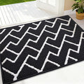 OLANLY Front Door Mat, Non-Slip Rubber Backing, Dirt Resistant and Absorbent, Washable, Easy to Clean Low-Profile Indoor Doormat for Back Door, Entryway, Inside Entrance, 32x20, Deep Black