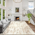 6x9 Area Rugs Washable Rug: Large Modern Abstract Living Room Rug Soft Anti-Skid Thin Carpet Indoor Floor Non-Shedding Carpets for Bedroom Dining Room Farmhouse Nursery Home Office Beige Grey