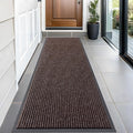 OLANLY Front Door Mat Indoor Outdoor Entrance, Waterproof Heavy Duty Doormat, Fade Resistant, Low Profile, Easy Clean Patio Porch Welcome Floor Mats for Entry, 59x20, Tan