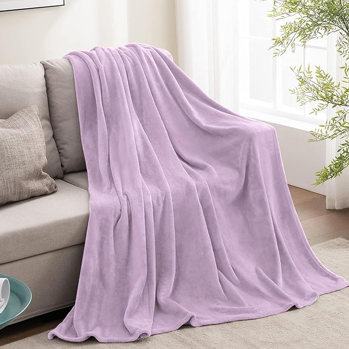BEDELITE Fleece Blanket Twin Size Lilac Throw Blankets for Couch & Bed, 300GSM Luxury Plush Cozy Fuzzy Blanket 60x80 inches, Super Soft Warm Lightweight Throw Blanket for Travel Camping