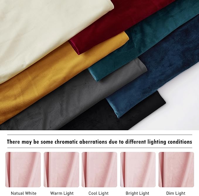 RYB HOME Pink Velvet Curtains 102 inches, Back Tab Soft Fabric Room Darkening Thermal Insulated Luxurious Home Decor Curtains for Living Room Bedroom, W 52" x L 102", 2 Panels Set