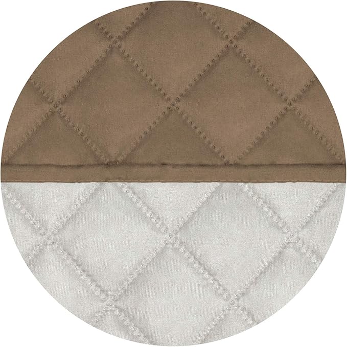 PureFit Reversible Quilted Sofa Cover, Water Resistant Slipcover Furniture Protector, Washable Couch Cover with Non Slip and Elastic Straps for Kids, Dogs, Pets (XX Large, Camel/Ivory)