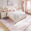 Washable Area Rugs 7'x9' Non-Slip Modern Abstract Soft for Living Room Entryway Bedroom Nursery, Print Pattern, Grey Pink