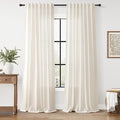 Modern Linen Curtains for Living Room 120 Inches Long Light Filtering Semi Sheer Curtain Back Tab Neutral Luxury Modern Farmhouse Decor Floor to Ceiling High Window for Bedroom 52x120, 2 Panels