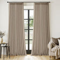 MIULEE Pinch Pleated Thick Linen Curtains 102 Inches Long 2 Panels for Living Room Bedroom, Linen Textured Drapes Pleat Back Tab Memory Trained Light Filtering Boho Grey Beige Window Curtains