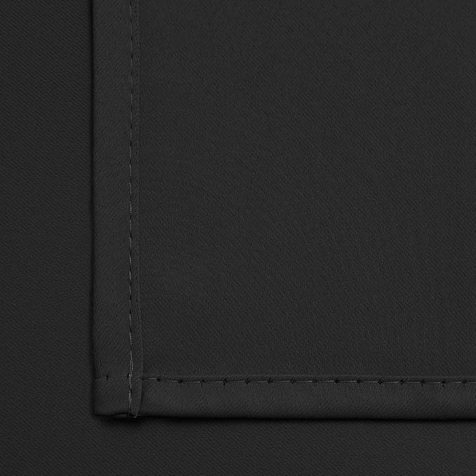 Yakamok Room Darkening Grommet Window Drapes Thermal Insulated Light Blocking Blackout Curtains for Bedroom(Black,38Wx36L,2 Panels)