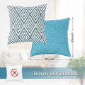 Decorative Throw Pillow Covers Set – Aqua Blue, 20"x20" Inches