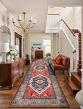 SERISSA Runner Rug for Hallways, 3x10 Washable Non Slip Kitchen Runner Rug, Long Boho Rug Vintage Rust Hallway Stair Ultra Soft Print Floor Carpet for Bedroom Bathroom Laundry Room