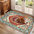 SERISSA 2x4 Boho Rugs for Entryway, Washable Non-Slip Kitchen Runner Rug, Ultra Soft Small Area Rug Vintage Orange Low-Pile Door Mat Indoor Entrance Carpet for Bedroom Hallway Laundry Room Bathroom