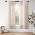 Natural White Linen Curtains 72 Inches Long for Living Room Burlap Linen Textured Light Filtering Semi Sheer Curtains Back Tab Privacy Neutral Farmhouse Curtain for Bedroom Office 52x72, 2 Panels