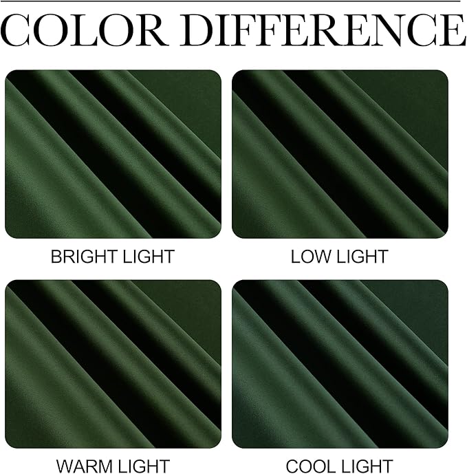 NICETOWN Room Darkening Dark Green Curtains for Windows, Grommet Thermal Drapes Window Treatments Sound Reducing for Bedroom/Living Room, W52 x L84, 2 Panels