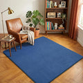 Amearea 5x5 Square Area Rugs for Bedroom Living Room, Modern Blue Thickened Memory Foam Rug, Fluffy Indoor Washable Rugs Non Slip Minimalist Carpet for Kids Boys Girls Dorm Nursery Room Decor