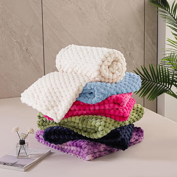Exclusivo Mezcla Fleece Twin Blanket for Bed, Extra Large Fuzzy Stone Blue Bed Blankets, Soft Cozy Plush Sofa Throws for All Seasons, 60x80 Inches