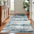 KOZYFLY 4x6 Area Rug Modern Abstract Washable Large Entryway Rug Non-Slip Soft Living Room Rugs, Print Blue Throw Rugs Indoor Mat for High-Traffic Door Entrance, Laundry, Nursery, Bedroom