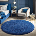 Ophanie Blue Round Rug 5Ft Circle Area Rug, Boys Room Decor, Fluffy Fuzzy Bedroom Carpet, Plush Soft Shaggy Living Room Rugs for Kids Home Decor Aesthetic, Nursery