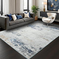 Toneed Abstract Area Rug 5x7 Modern Washable Rug Soft Non Slip Rug Low Pile for Bedroom Living Room Dining Room Blue/White