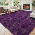 Area Rugs 10x14 Living Room, Shaggy Carpet Soft Plush Furry Bedside Rug Large Area Rugs for Bedroom Kids Girls Boys Home Decor Anti Slip(10 x 14, Grape Purple)