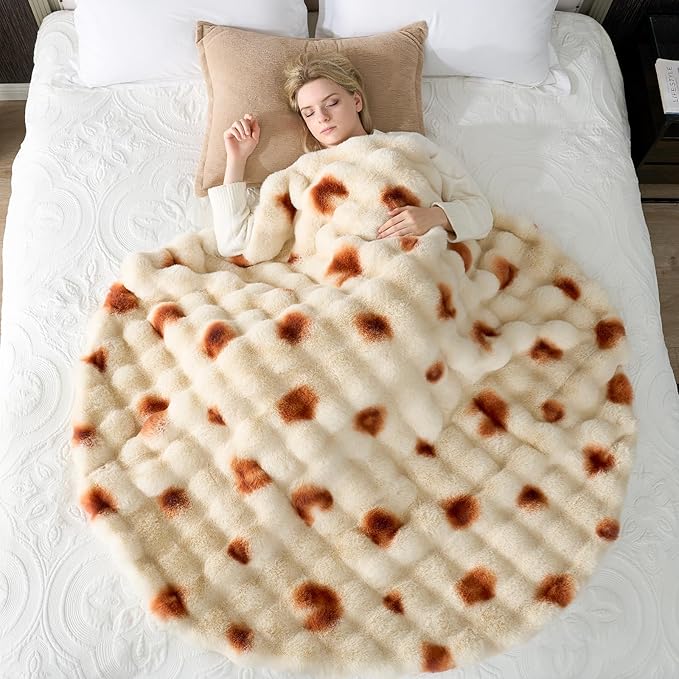 Cozy Bliss Burrito Faux Fur Throw Blanket for Couch, Fuzzy Soft Plush Thick Tortilla Bubble Blanket for Sofa Bedroom, Taco Food Blanket Funny Birthday Gift, 60 Inches