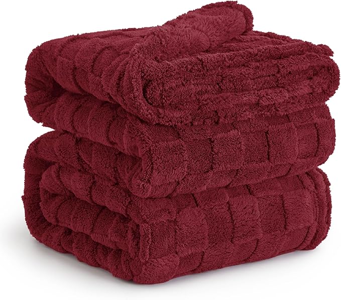 Bedsure GentleSoft Blankets Queen Size for Bed - Super Soft Cozy Mother's Day Blanket for Kids Girls, Large Fuzzy Fleece Throw for Bedroom Decor, Red, 90x90 Inches