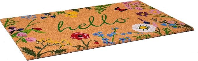 Calloway Mills AZ105992436 Floral Hello Doormat, 24" x 36", Multicolor