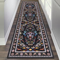 HEBE Washable Hallway Runner Rug 2'x 8' Non Slip Kitchen Rugs Runner,Low Pile Entryway Rug Laundry Room Mat Floral Carpet Runners for Hallways, Kitchen,Bathroom,Laundry,Bedside Rug