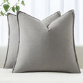 MIULEE Decorative Linen Pillow Covers 20x20 Inch Light Gray Boho Farmhouse Neutral Couch Throw Pillows for Bed Pack of 2 Accent Modern Pillowcase Sofa Livingroom Home Decor