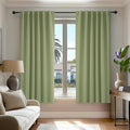 Deconovo Blackout Curtains, Thermal Insulated, W52 x L45 2 Panels, Back Tab, Machine Washable, Room-Darkening Drapes for Bedroom/Living Room Sage Green