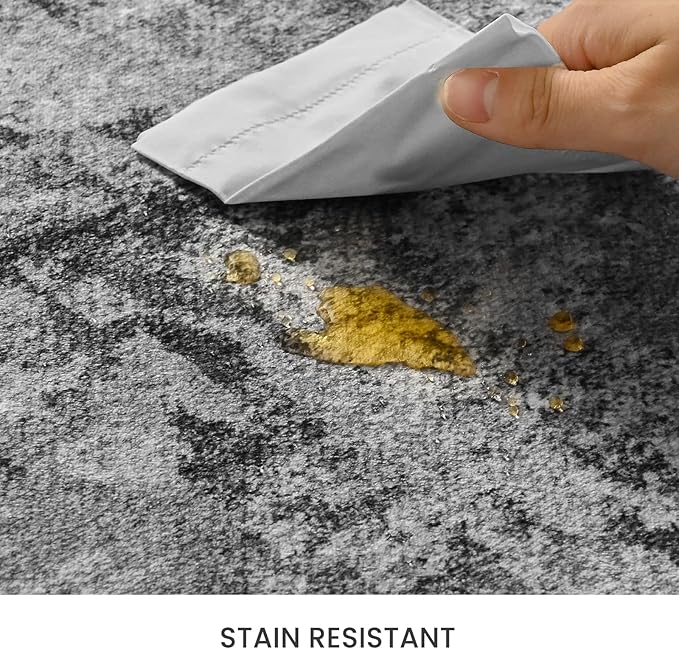 Entrance Rugs Indoor 2x3 Black Entry Rug Washable Abstract Black Small Area Rug Non-Slip Low Pile Throw Rugs for Entryway, Kitchen Floor, Front Door Indoor Door Mat, Bathroom, Bedroom Bedside