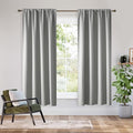 RYB HOME Bedroom Blackout Curtains 63 inches Long, 100% Blackout Thermal Insulated Noise Reducing Curtains for Living Room Nursury, 34 inches Wide by 63 inches Long, Silver Grey