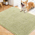 OLANLY Dog Door Mat for Muddy Paws 40x32, Absorbs Moisture and Dirt, Absorbent Non-Slip Washable Doormat, Quick Dry Chenille Mud Mat for Dogs, Entry Indoor Entryway Carpet for Inside Floor, Vanilla